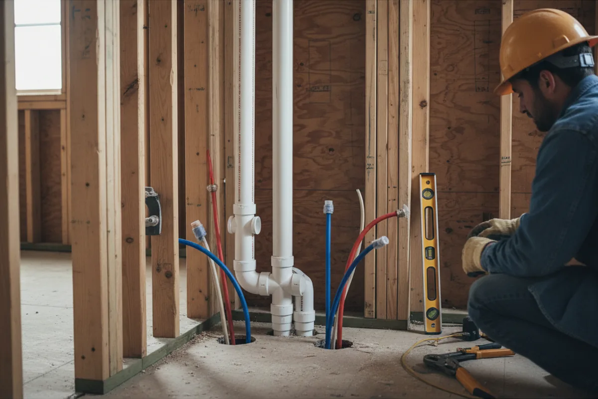 Drain and supply rough-in during Drain Cleaning in Rescue